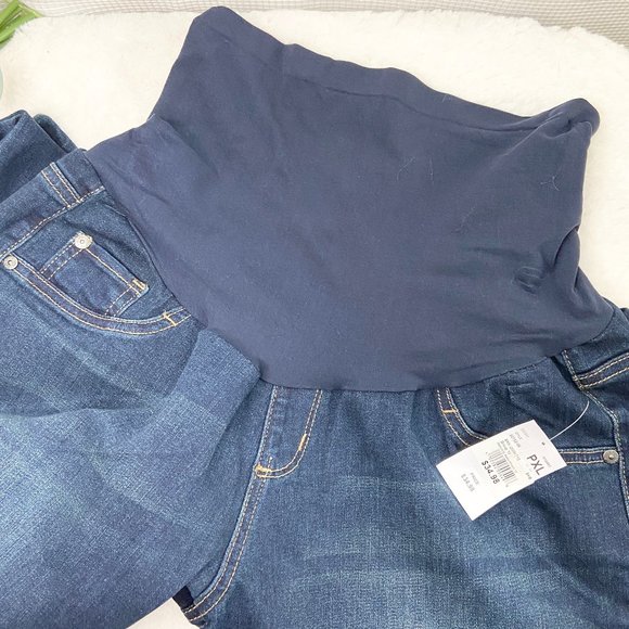 Motherhood Maternity Indigo Blue Boot Cut Petite Extra Large - Picture 7 of 12